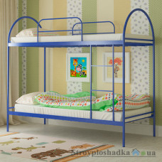 Кровать металлическая Мадера Сеона, 80х190 см, основа - деревянные ламели, синяя