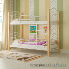 Кровать металлическая Мадера Тиара, 90х190 см, основа - деревянные ламели, белая