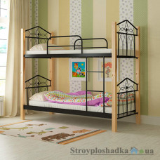 Кровать металлическая Мадера Тиара, 90х200 см, основа - деревянные ламели, черная