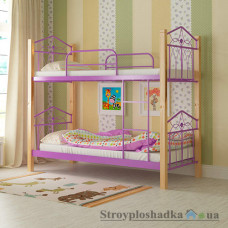 Кровать металлическая Мадера Тиара, 80х190 см, основа - деревянные ламели, фиолетовая