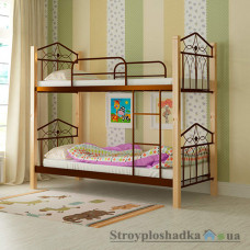 Кровать металлическая Мадера Тиара, 90х190 см, основа - деревянные ламели, коричневая