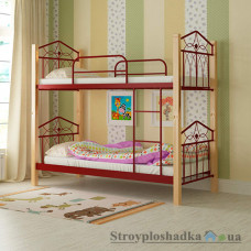 Кровать металлическая Мадера Тиара, 80х190 см, основа - деревянные ламели, красная