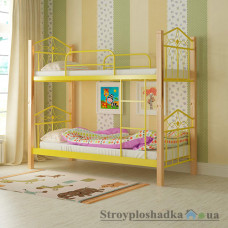 Кровать металлическая Мадера Тиара, 90х200 см, основа - деревянные ламели, желтая