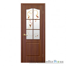 Межкомнатная дверь Новый Стиль Фортис Р-В, ПВХ, со стеклом Р1, 2000x600x34, орех, шт.