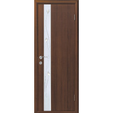 Межкомнатная дверь Новый Стиль Злата Квадра P МДФ, со стеклом Р1, 2000x600x34, орех, шт.