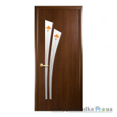 Межкомнатная дверь Новый Стиль Лилия Модерн Р, МДФ, со стеклом Р1, 2000x600x34, орех, шт.