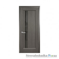 Міжкімнатні двері Новий Стиль Делла BLK Ностра DeLuxe, зі склом, 2000x600x40, сірий, шт.