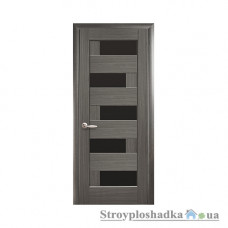 Межкомнатная дверь Новый Стиль Пиана BLK Ностра DeLuxe, со стеклом, 2000x600x40, серый, шт.