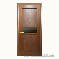 Межкомнатная дверь Новый Стиль Рифма BLK Ностра DeLuxe, со стеклом, 2000x700x40, золотая ольха, шт.