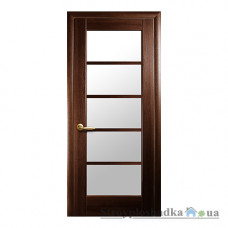 Межкомнатная дверь Новый Стиль Муза Ностра DeLuxe, со стеклом, 2000x600x40, каштан, шт.