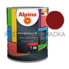Алкидная эмаль Alpina Universallack, глянцевая, красно-коричневый RAL 3011, 0.75 л