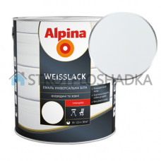 Біла емаль Alpina Weisslack, глянсова, 2.5 л