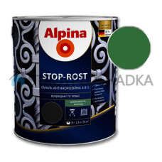 Эмаль Alpina Stop-Rost, зеленый RAL 6002, 0.75 л