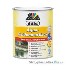 Эмаль акриловая Dufa Aqua-Seidenmattlack, белая, полуматовая, 0.75 л