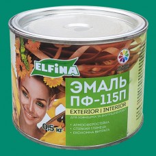 Алкідна емаль ПФ-115 ELFINA бірюзова, 0,5 кг
