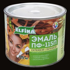 Емаль алкідна ПФ-115 ELFINA чорна, 0,5 кг
