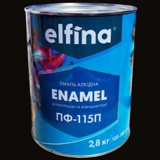 Емаль алкідна ПФ-115 ELFINA чорна 2,8 кг