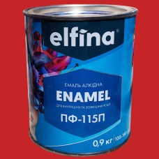 Емаль алкідна ПФ-115 ELFINA червона 0,9 кг