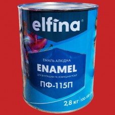 Алкідна емаль ПФ-115 ELFINA червона 2,8 кг