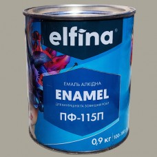 Алкідна емаль ПФ-115 ELFINA сіра 0,9 кг