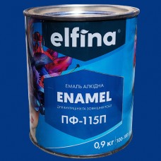 Емаль алкідна ПФ-115 ELFINA синя 0,9 кг