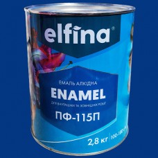 Алкідна емаль ПФ-115 ELFINA синя 2,8 кг