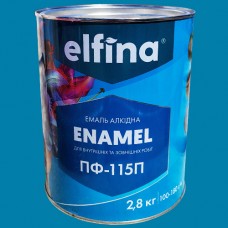Алкідна емаль ПФ-115 ELFINA яскраво-блакитна 2,8 кг