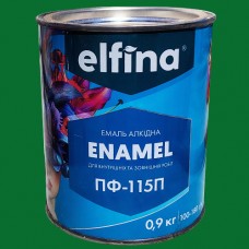 Емаль алкідна ПФ-115 ELFINA зелена 0,9 кг
