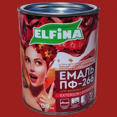 Емаль алкідна ПФ-266 ELFINA для підлоги червоно-коричнева 0,9 кг