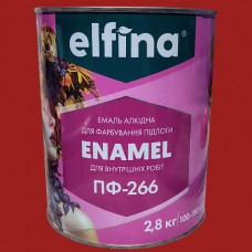 Алкідна емаль ПФ-266 ELFINA для підлоги червоно-коричнева 2,8 кг