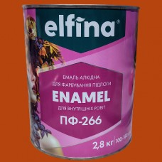 Алкідна емаль ПФ-266 ELFINA для підлоги жовто-коричнева 2,8 кг
