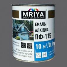 Алкідна емаль Мрія ПФ-115 ТМ «MRIYA», темно-сіра, 0,9 кг