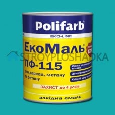 Алкидная эмаль для дерева и металла Polifarb ExtraMal ПФ-115, голубая, 0.9 кг