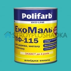 Алкидная эмаль для дерева и металла Polifarb ExtraMal ПФ-115, светло-голубая, 0.9 кг