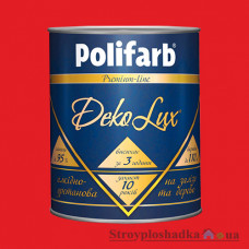 Емаль Polifarb DekoLux, алкідно-уретанова, червона, 0.7 кг