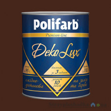 Алкидно-уретановая эмаль Polifarb DekoLux, темно-коричневая, 2.2 кг