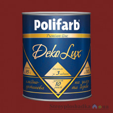 Эмаль Polifarb DekoLux, алкидно-уретановая, вишневая, 0.7 кг