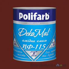 Емаль Polifarb алкідна DekoMal ПФ-115, червоно-коричнева, 0.9 кг