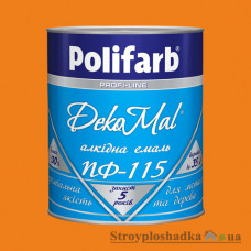 Эмаль Polifarb алкидная DekoMal ПФ-115, оранжевая, 0.9 кг
