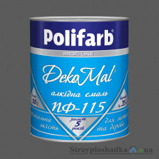 Polifarb ПФ-115 DekoMal - Алкидная эмаль ДекоМаль, темно-серая, 0.9 кг
