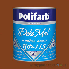 Polifarb ПФ-115 DekoMal - Алкидная эмаль ДекоМаль, желто-коричневая, 0.9 кг