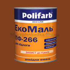 Краска алкидная для пола Polifarb ЭкоМаль ПФ-266, желто-коричневая, 2.7 л