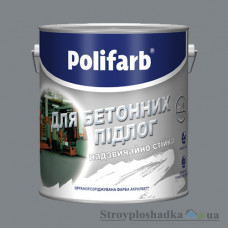 Акриловая эмаль для бетонных полов Polifarb Акрилбет, серая, 3.5 кг
