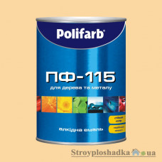 Алкідна емаль для дерева і металу Polifarb ПФ-115, кремова, 0.9 кг