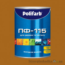 Емаль алкідна для дерева і металу Polifarb ПФ-115, горіх світлий, 2.7 кг