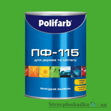 Емаль алкідна для дерева і металу Polifarb ПФ-115, зелена, 2.7 кг