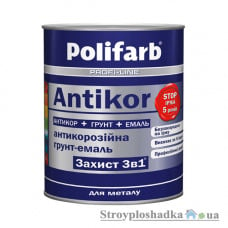 Эмаль Polifarb Защита 3 в 1 Antikor, белый, 0.9 кг