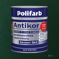 Грунт эмаль по ржавчине Polifarb Защита 3 в 1 Antikor, морская зелень, 2.7 кг