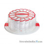 Контейнер для торта Snips 000168, d-28 см, прозрачный с красным декором, 1 шт