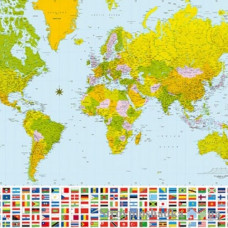 Фотообои для офиса Wizard & Genius 8 00280 World Map, 366х254 см